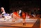 Marostica, VI, Italy - September 9, 2016: flag wavers during night great show with Evolutions of flags