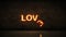 Marquee light love letter sign, render 3D