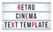 Marquee sign lightbox signage. Vector retro cinema or theater signboard billboard