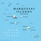 Marquesas Islands, island group in French Polynesia, political map