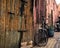 Marrakech downtown street with bike parked