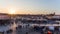 Marrakech, Morocco - Circa September 2015 - sunrise over marrakechs central place djemaa el fna