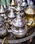 Marrakech, Morocco - Feb 10, 2023: Traditional Arabic lamps on sale in the souks of Marrakech