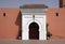 Marrakesh Islamic gate and terracotta wall