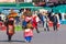 MARRAKESH, MOROCCO - DECEMBER 17, 2017: Colorful water bearer in