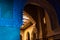 MARRAKESH, MOROCCO - JAN 2019: Moroccan architecture traditional arabian design - Rich Riyad arch mosaic interior detail