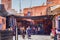 MARRAKESH, MOROCCO - JUNE 04, 2017: View of the historical narrow streets in the medina of Marrakesh at sunny day