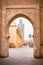 Marrakesh mosque seen from old town wall gate