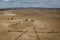 Marree Australian Outback isolated house in the desert aerial with copy space Marree, South Australia