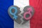 Marriage breakdown symbol with France flag