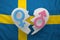 Marriage breakdown symbol with Sweden flag