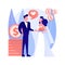 Marriage of convenience abstract concept vector illustration.