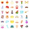 Marriage of convenience icons set, cartoon style