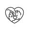 Marriage couple kissing icon for weeding concept design. simple clean monoline symbol