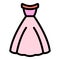 Marriage dress icon color outline vector