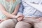 Marriage holding hands on psychotherapy