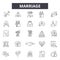 Marriage line icons, signs, vector set, linear concept, outline illustration