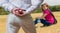 Marriage proposal concept. Man holds wedding ring behind back