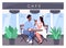 Marriage proposal flat color vector illustration