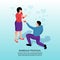 Marriage Proposal Isometric Background