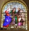 Marriage of St. Joseph and Mary, stained glass window of the Chu