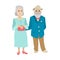 A married couple of old grandparents. Vector characters