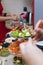 A married couple preparing canapes for their birthday