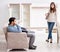 Married couple in the shop choosing furniture