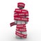 Married Man Wrapped Red Tape Prisoner Trapped Person