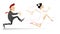 Married wedding couple. Bride runs away from the bridegroom illustration