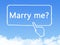 Marry me message cloud shape