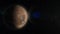 Mars Animation. Planet Mars in outer space, spinning around its axis with stars in the background