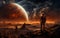 Mars Astronaut\\\'s Background: Gazing at the Stars\\\