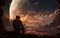 Mars Astronaut\\\'s Background: Gazing at the Stars\\\