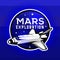 Mars expedition logo concept with space shuttle