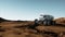 Mars expedition transport, mars rover. Base on alien planet. 3d rendering.