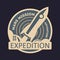 Mars expedition vintage isolated label