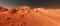 Mars landscape, 3d render of imaginary mars planet terrain, science fiction illustration