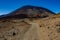 Mars landscape with tracks towards Teide volcano peak