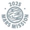 Mars mission logo, simple gray style