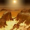 Mars Mountain Surface Scenery