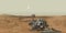 Mars Panorama - Curiosity rover: Martian solar day 177. Mosaic image stitched and retouched from the NASA/JPL-Caltech source image