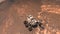 Mars. The Perseverance rover deploys its equipment against the backdrop of a true Martian landscape. Exploring Mission To Mars.