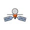 mars reconnaissance orbiter planet color icon vector illustration
