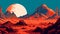 Mars red planet landscape Ai 8bit pixel game scene