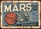 Mars research vector rusty cosmic retro poster