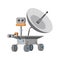 Mars rover with cameras and antenna vector flat illustration. Space exploration, robotic vehicle for planet colonization