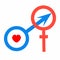 Mars and Venus astrological symbols of love. vector illustration