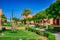 Marsa Alam, Egypt - May 8, 2023: Beautiful gardens of the Akassia Swiss Resort by the Red Sea in Marsa Alam, Egypt