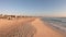 Marsa Matruh, Egypt. 4K Hyper lapse walking on the beach at sunrise. POV Tourist point of view. Warm colors